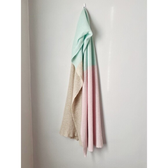 Autumn Cashmere Women's Color Block Pastel Oversized Scarf Wrap Sz 84 X 24'' Lux - Picture 11 of 12